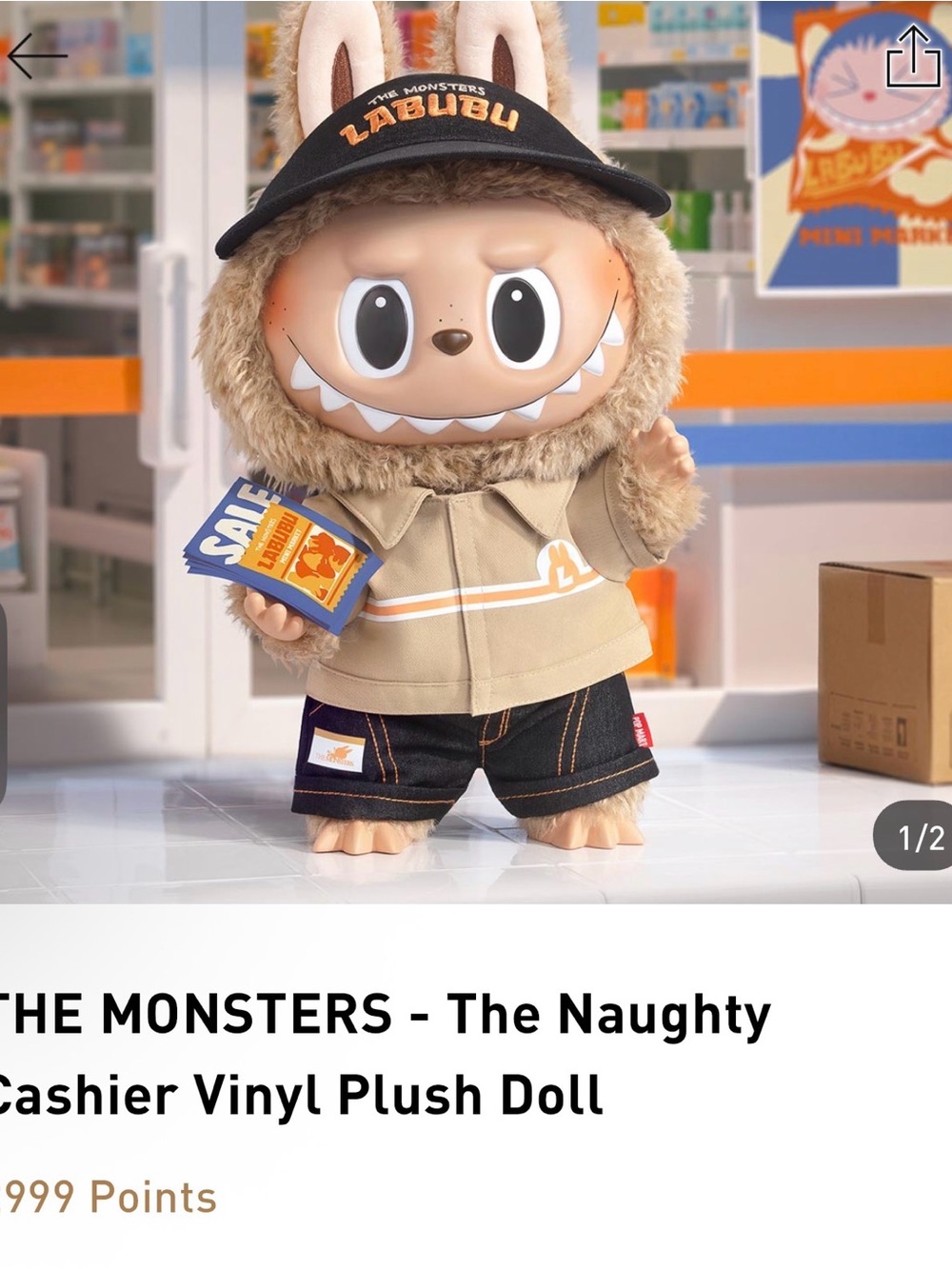 The Monsters Naughty Cashier Plush Doll from Pop Mart